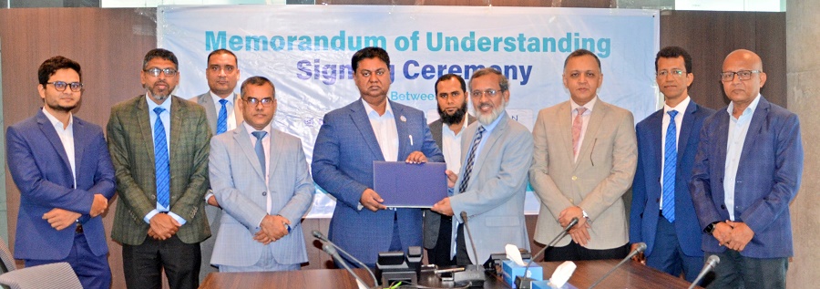 Shahjalal Islami Bank PLC signed a Memorandum  of Understanding (MoU) with American Wellness Center, Dhaka
